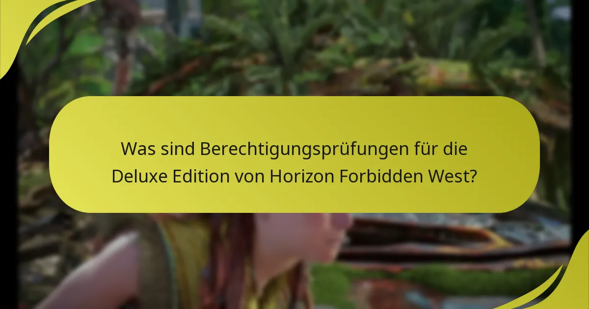 Was sind Berechtigungsprüfungen für die Deluxe Edition von Horizon Forbidden West?