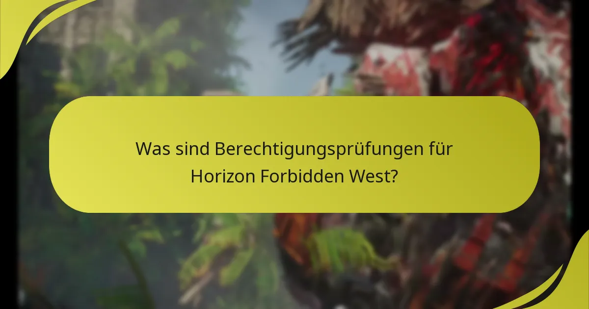 Was sind Berechtigungsprüfungen für Horizon Forbidden West?
